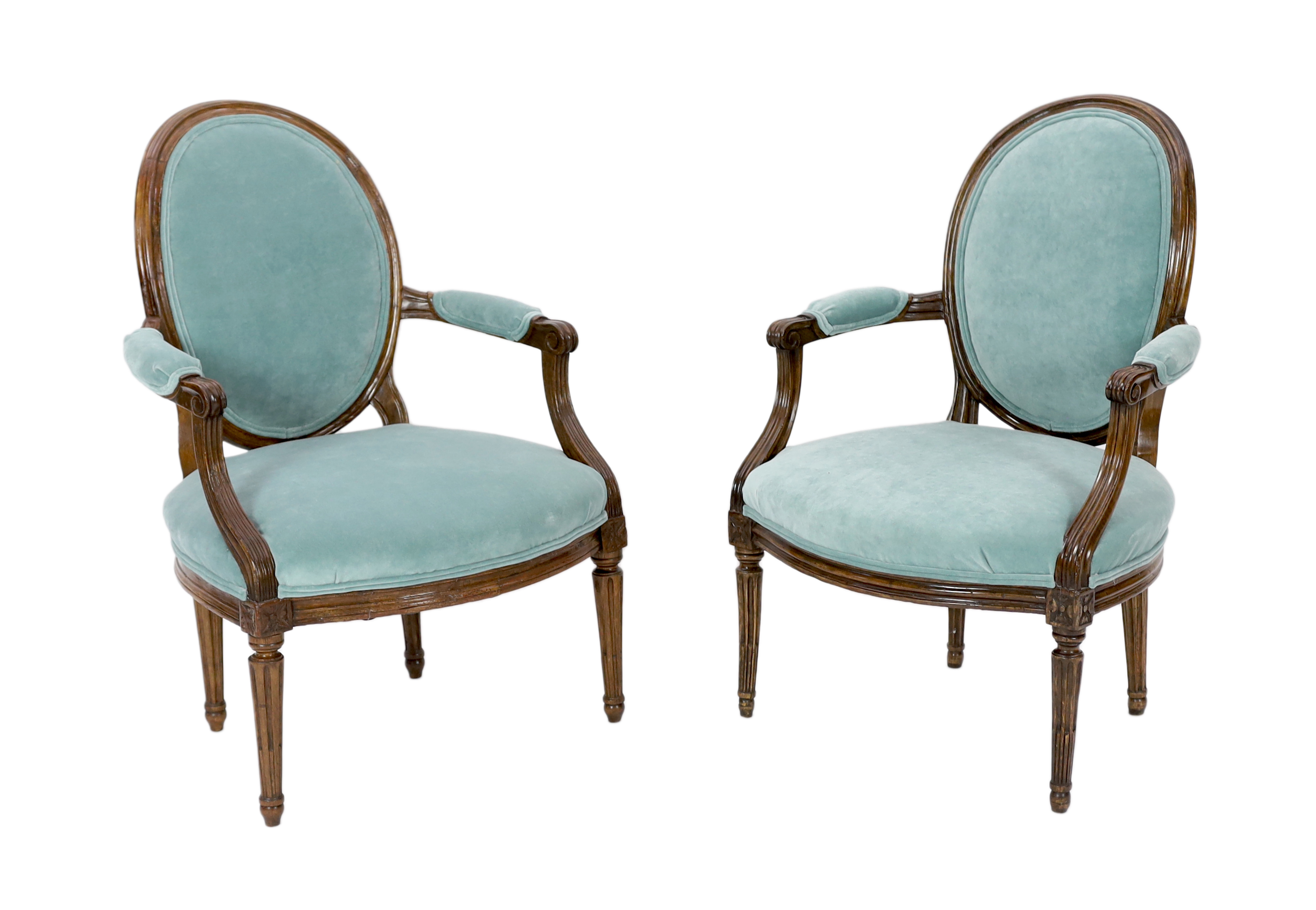 Churchill, Winston S. (1874-1965) - From Sir Winston’s London home at 28, Hyde Park Gate - Two similar Louis XVI provincial open armchairs